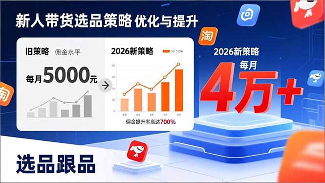 (17480期)新人带货别瞎选品!这套2026全新选品跟品策略,让我的佣金从0做到每月4万+-网赚副业网