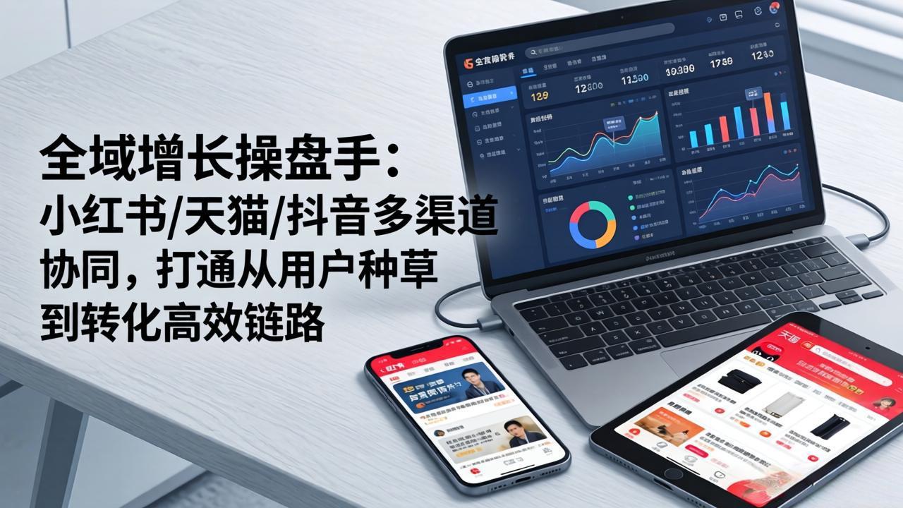 (17605期)全域增长操盘手:小红书/天猫/抖音多渠道协同,打通从用户种草到转化高效链路-网赚副业网