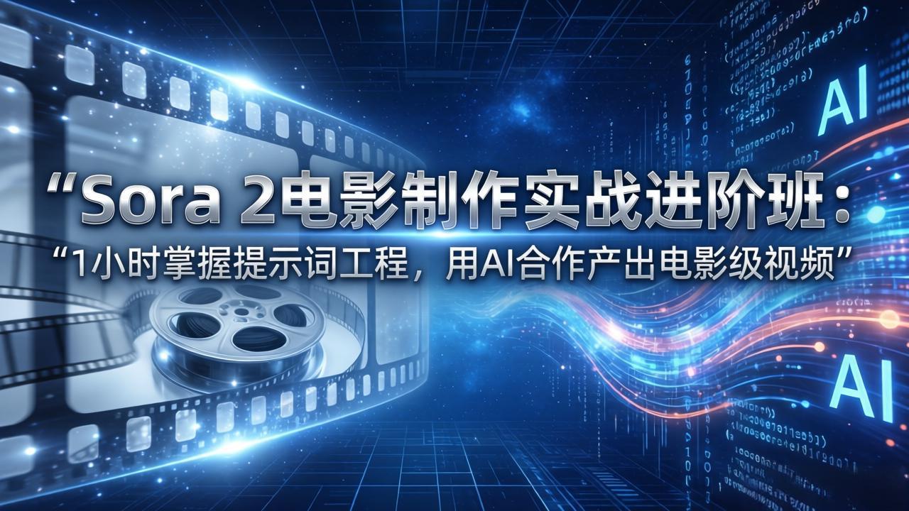 (17679期)Sora 2电影制作实战进阶班:1小时掌握提示词工程,用AI合作产出电影级视频-网赚副业网