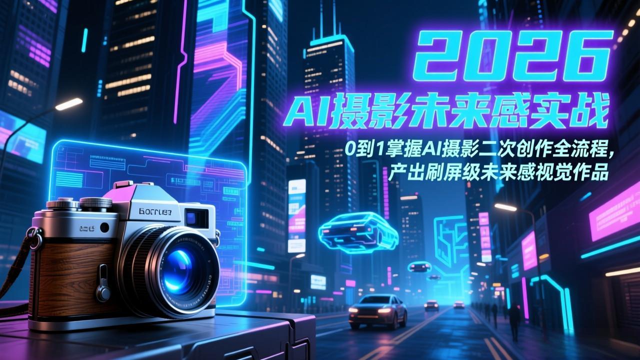 (17584期)2026 AI摄影未来感实战:0到1掌握AI摄影二次创作全流程,产出刷屏级未来感视觉作品-网赚副业网