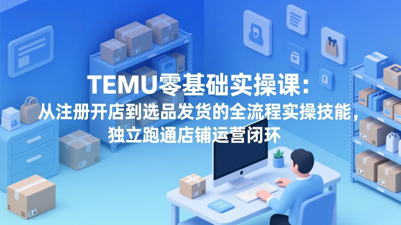 (17568期)TEMU零基础实操课:从注册开店到选品发货的全流程实操技能,独立跑通店铺运营闭环-网赚副业网