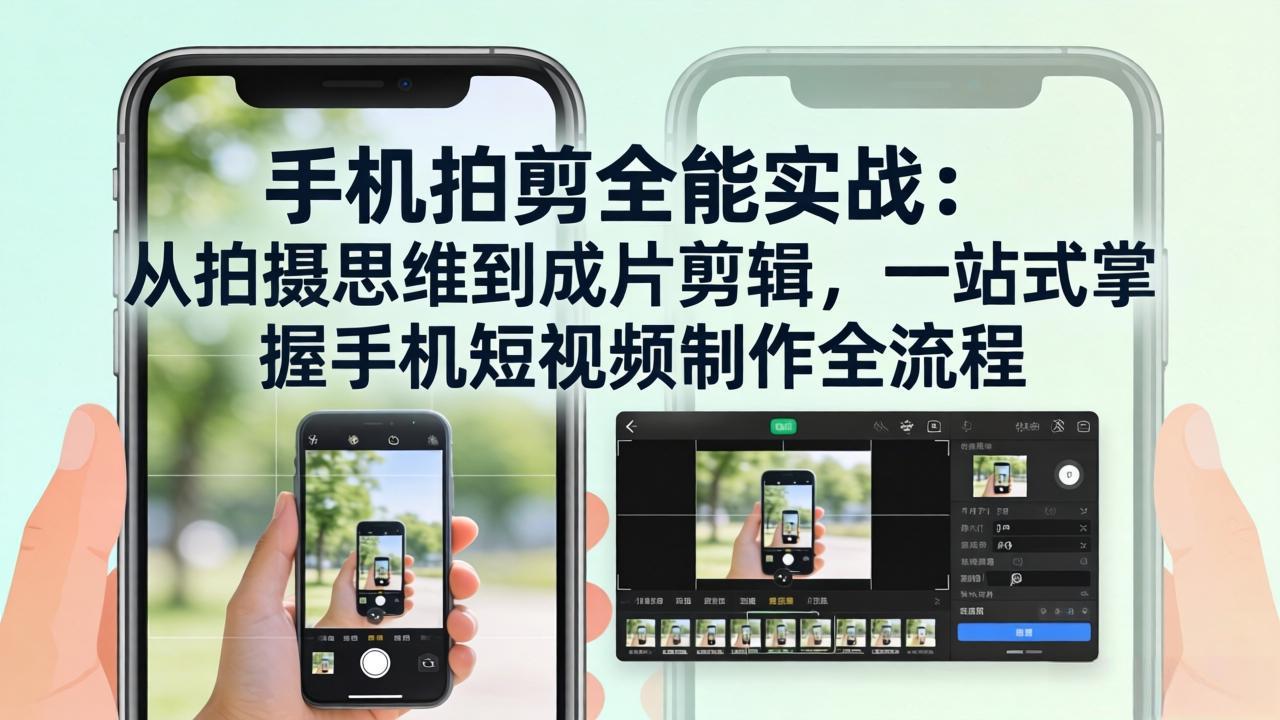 (17713期)手机拍剪全能实战:从拍摄思维到成片剪辑,一站式掌握手机短视频制作全流程-网赚副业网