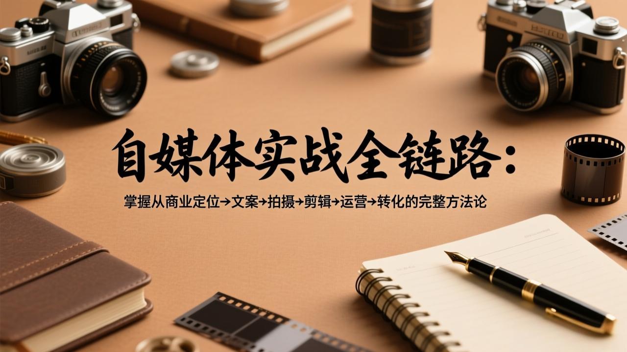 （17586期）自媒体实战全链路：掌握从商业定位→文案→拍摄→剪辑→运营→转化的完整方法论-网赚副业网