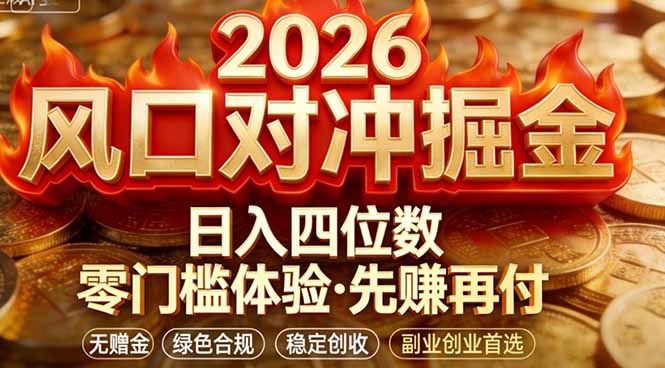 (17631期)2026美金对冲套利,无赠金对冲策略保驾护航,低门槛易上手实操。单人单日收益2000+-网赚副业网