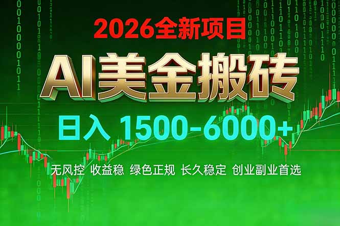 (17766期)AI美金搬砖项目 | 日入1500-6000元 | 收益稳定可控 | 实地可考察 | 创业副业增收首选-网赚副业网