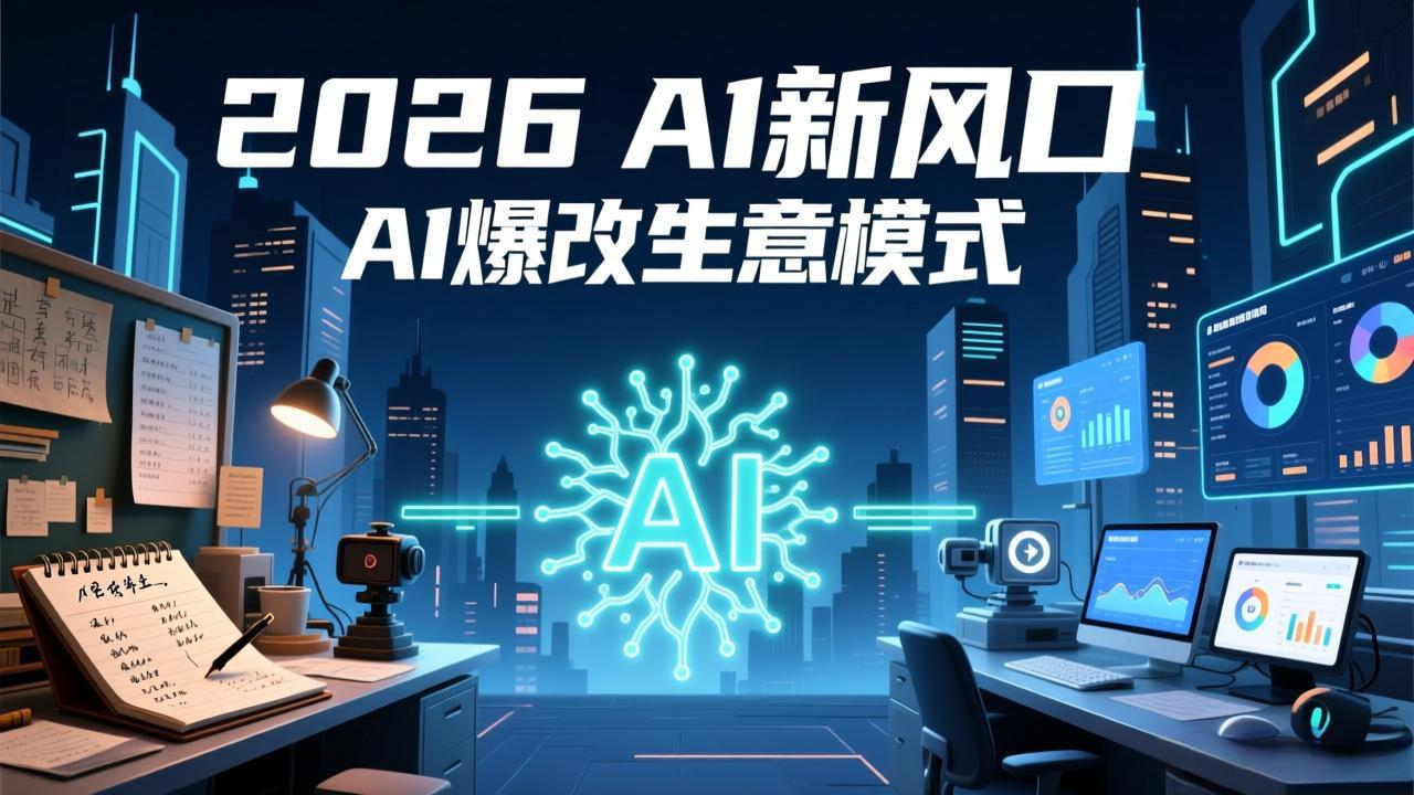 (17478期)2026年AI创富新风口,用人工智能爆改你的生意模式,从短视频到直播全面降本增效抢占网赚副业-网赚副业网