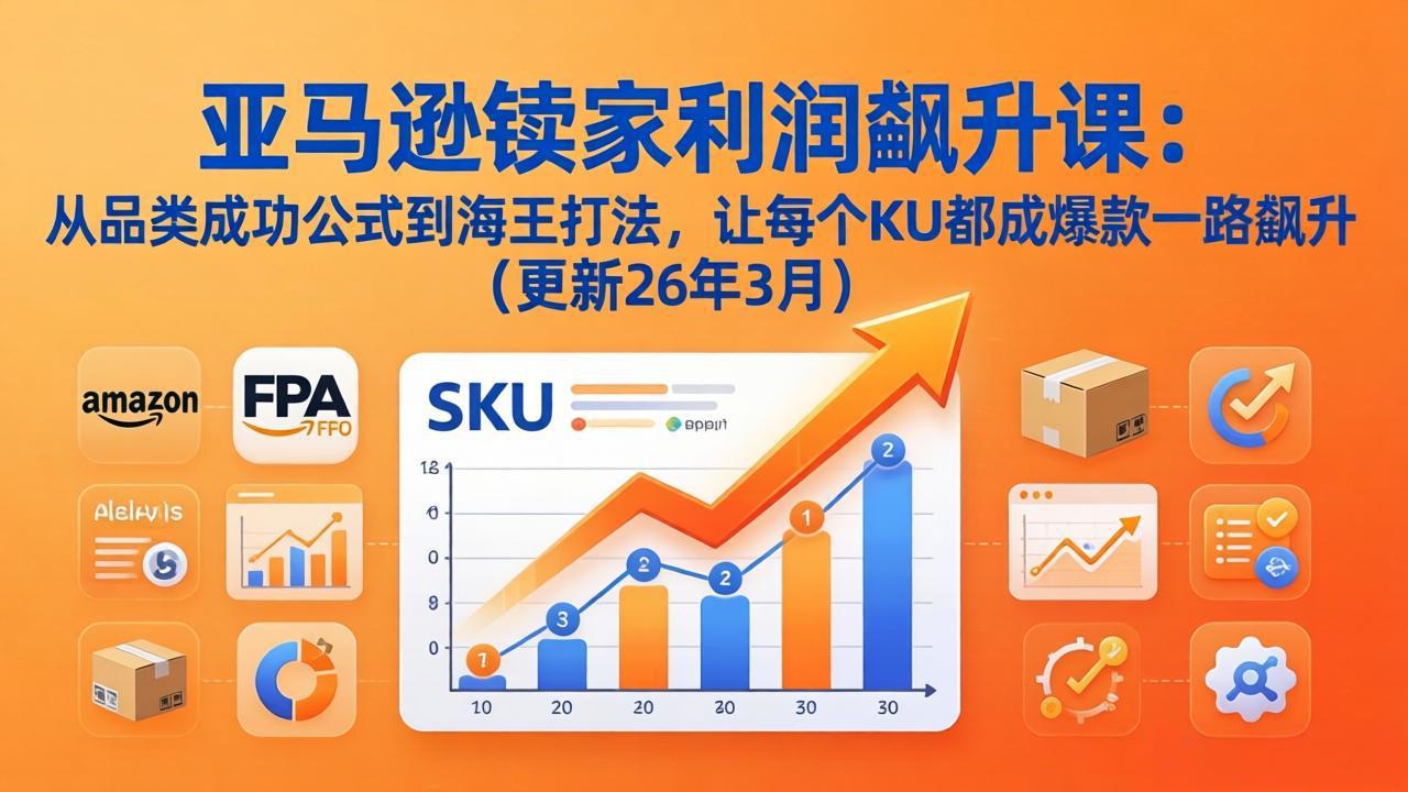(17841期)亚马逊卖家利润飙升课:从品类成功公式到海王打法,让每个SKU都成爆款一路飙升(更新26年3月)-网赚副业网