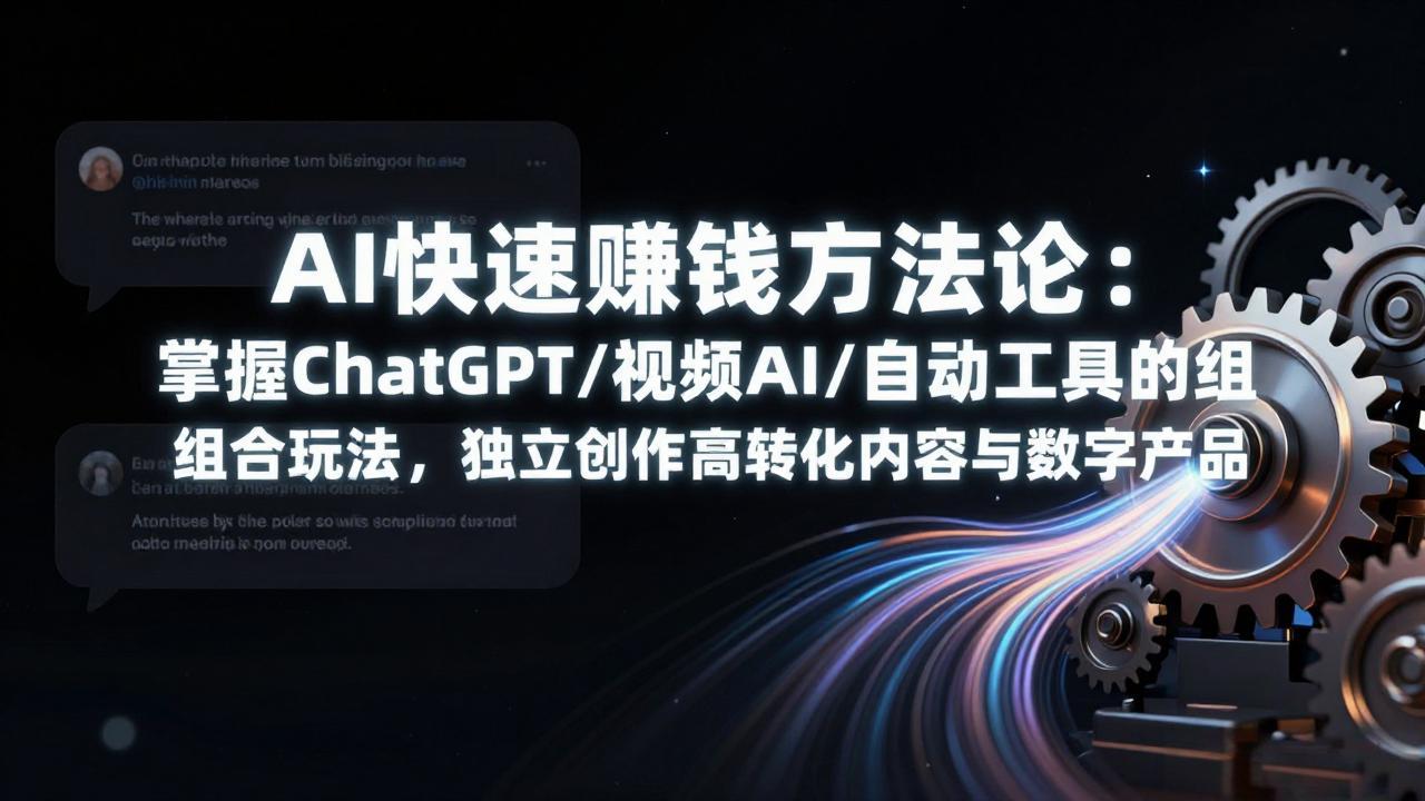 (17560期)AI快速赚钱方法论:掌握ChatGPT/视频AI/自动化工具的组合玩法,独立创作高转化内容与数字产品-网赚副业网