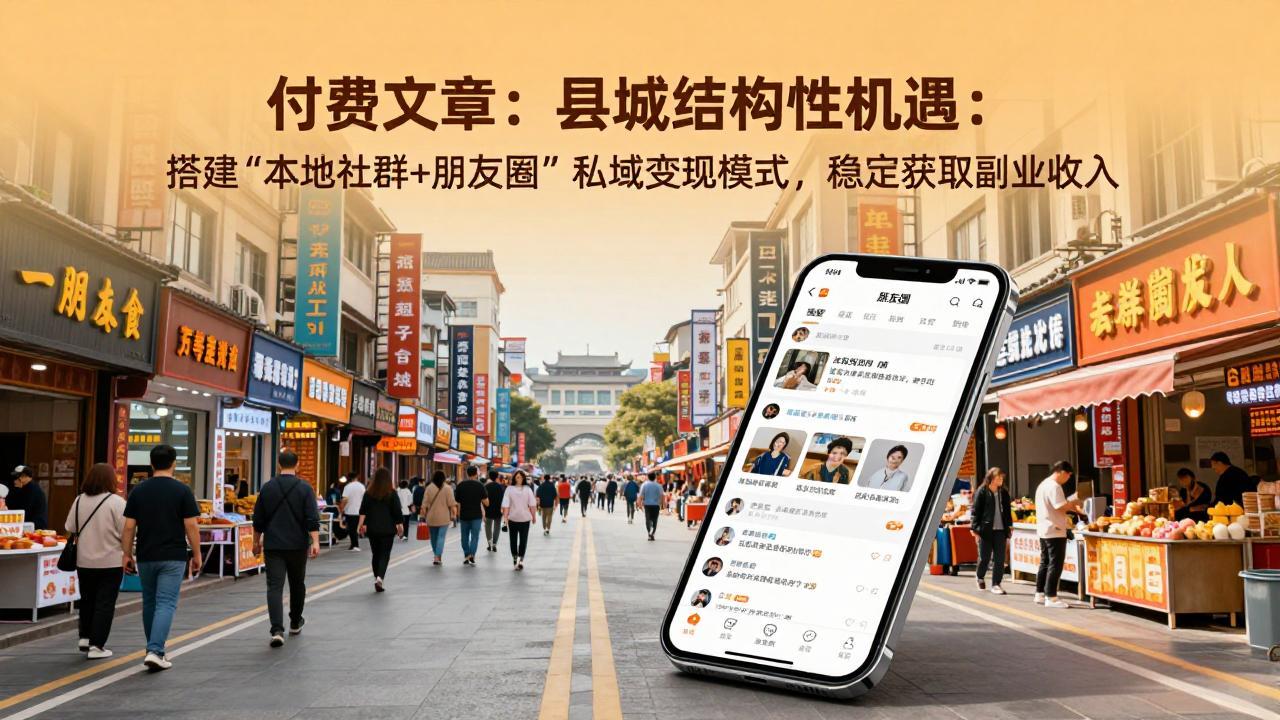 (17518期)付费文章:县城结构性机遇:搭建“本地社群+朋友圈”私域变现模式,稳定获取副业收入-网赚副业网