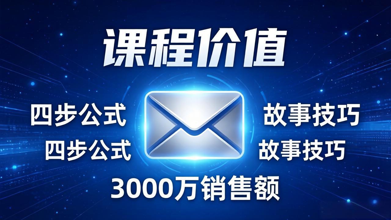 (17771期)高效邮件销售课:15分钟写出高转化邮件,四步公式+故事技巧,3000万销售额玩法拆解-网赚副业网