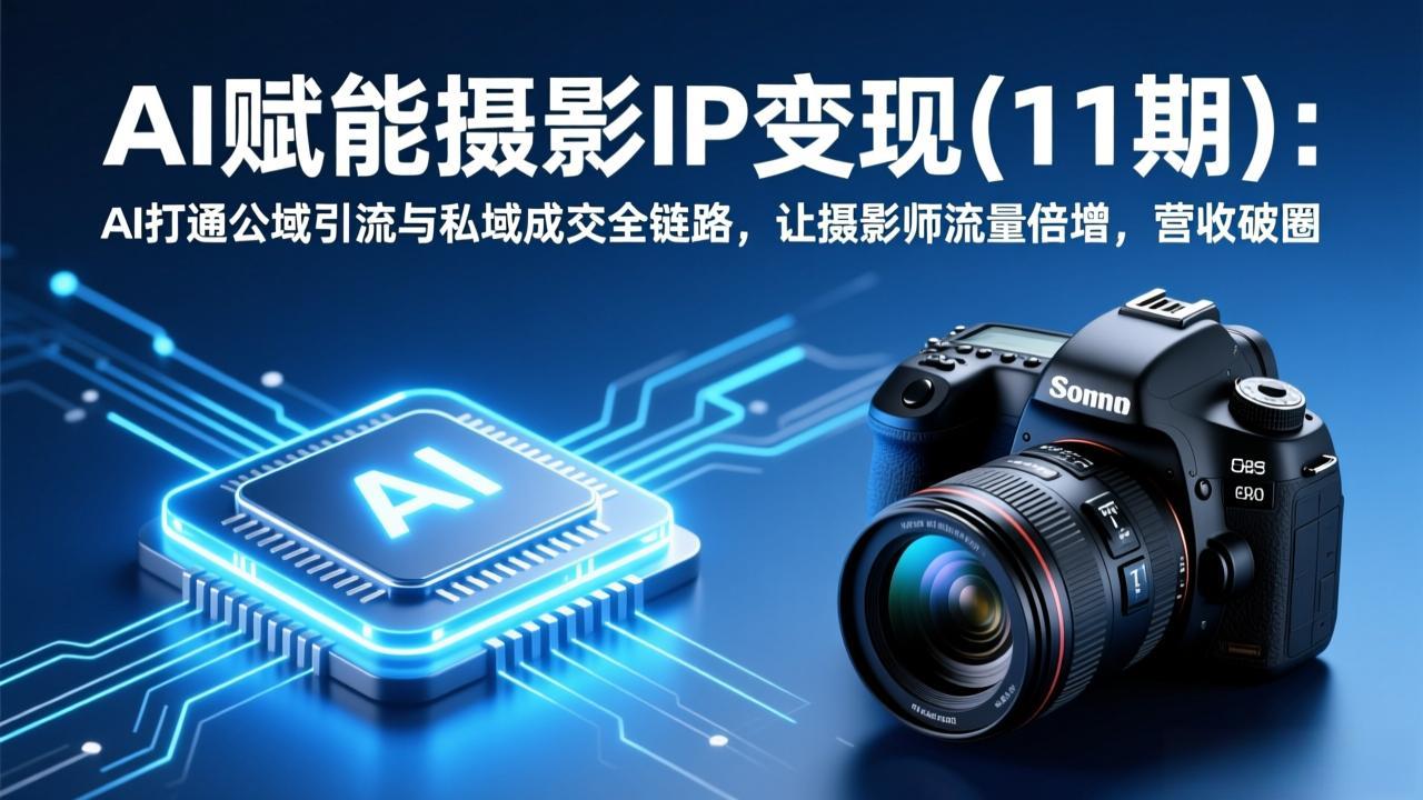 (17558期)AI赋能摄影IP变现(11期):AI打通公域引流与私域成交全链路,让摄影师流量倍增,营收破圈-网赚副业网