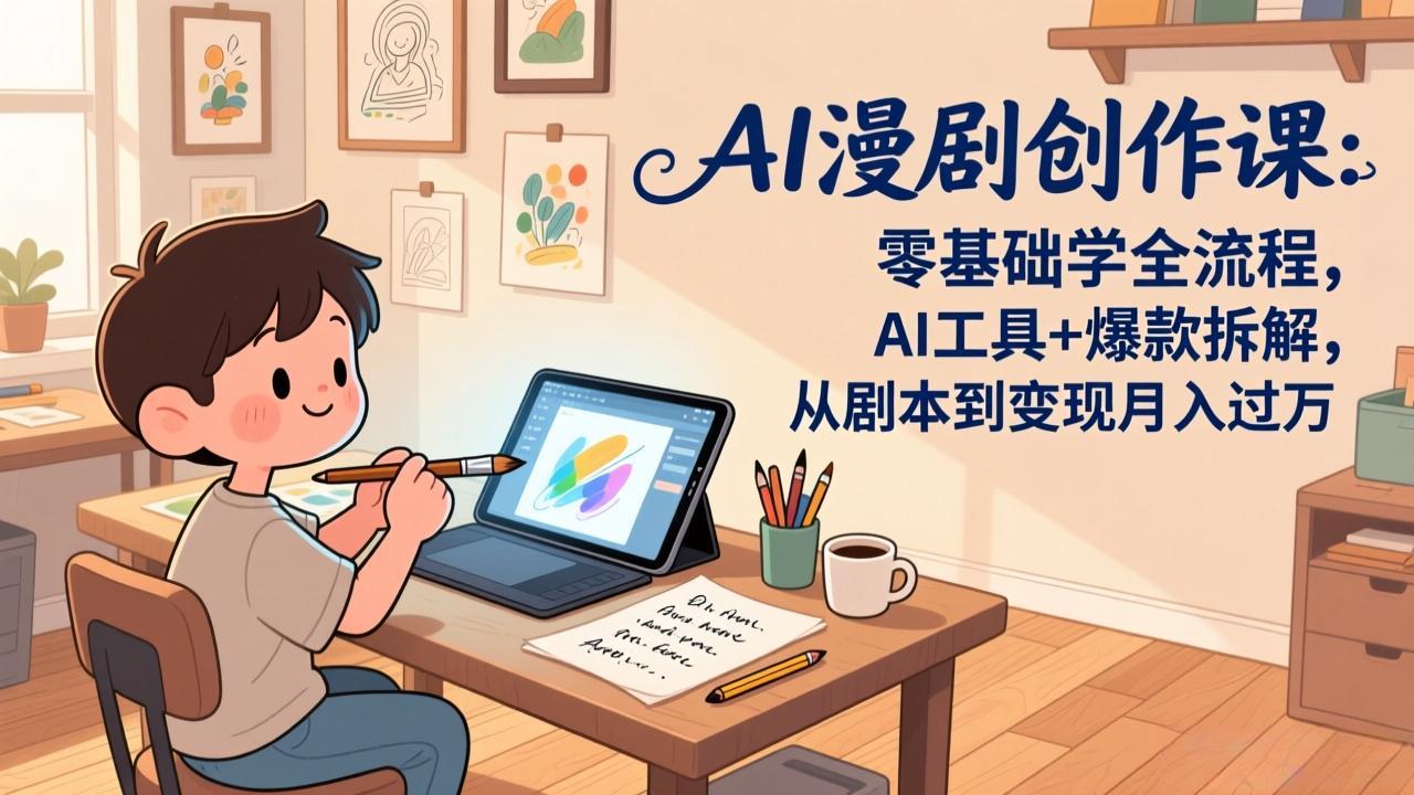(17519期)AI漫剧创作课:零基础学全流程,AI工具+爆款拆解,从剧本到变现月入过万-网赚副业网