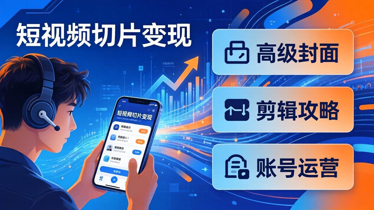 (17758期)短视频切片变现速成班2.0:高级封面+剪辑攻略+账号运营,0基础小白快速入局副业-网赚副业网