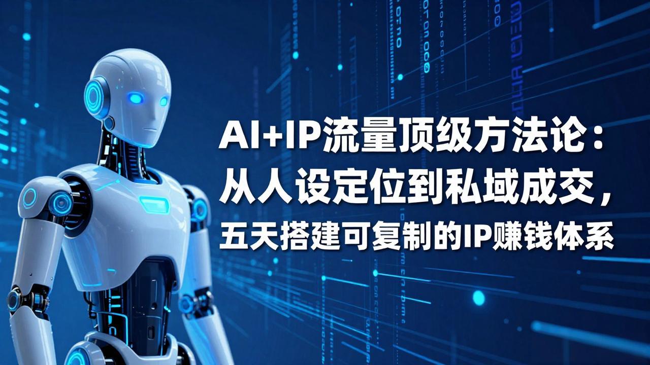 (17521期)AI+IP顶级方法论:从人设定位到私域成交,五天搭建可复制的IP赚钱体系-网赚副业网