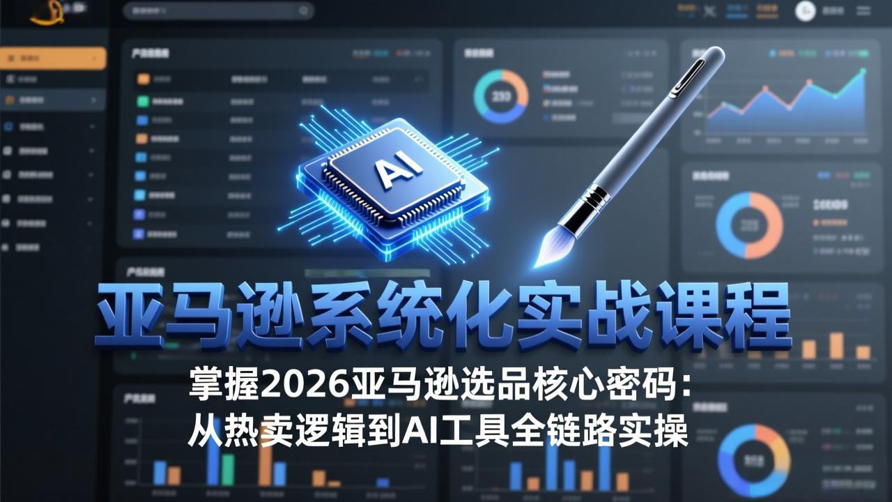 (17591期)亚马逊系统化实战课-更新3月:2026最新选品方法论,从热卖原因分析到AI作图,提升选品成功率-网赚副业网