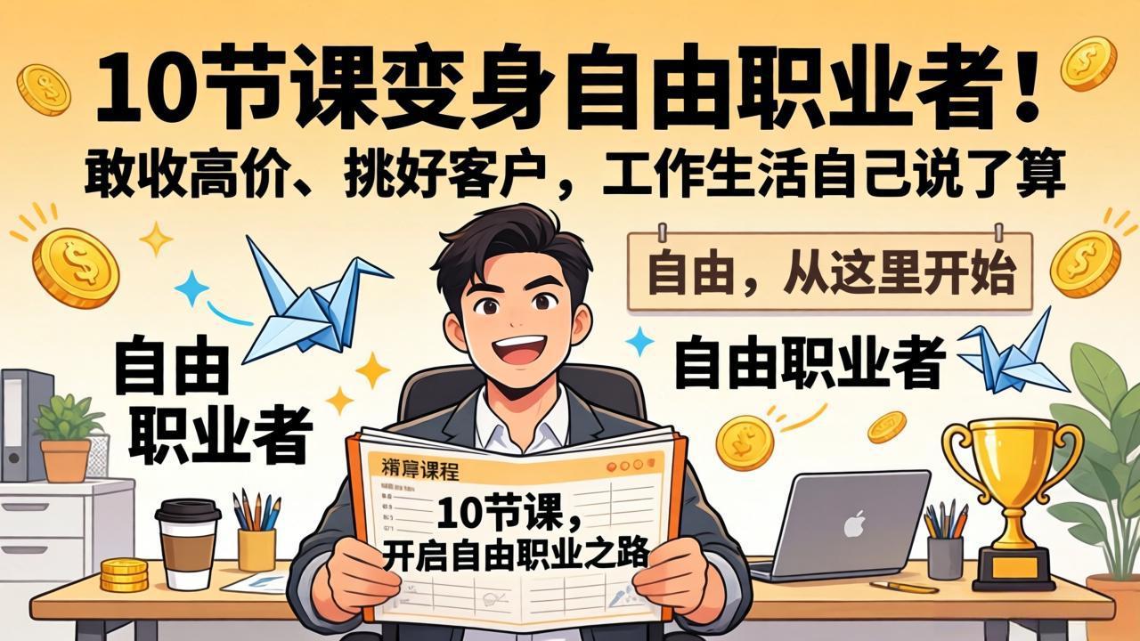 （17663期）10 节课变身自由职业者！敢收高价、挑好客户，工作生活自己说了算-网赚副业网