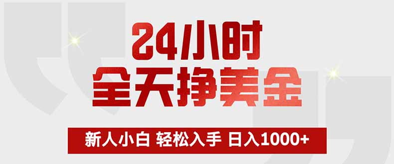 (17728期)24小时全天挣美金,新人小白轻松入手,长期稳定,日入1000+-网赚副业网