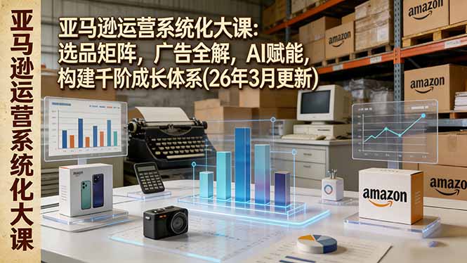 (17622期)亚马逊运营系统化大课:选品矩阵,广告全解,AI赋能,构建千阶成长体系(26年3月更新)-网赚副业网