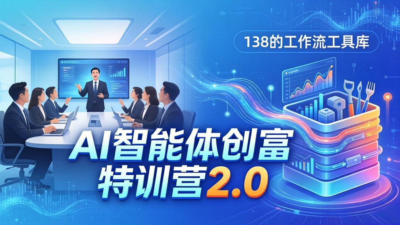 (17833期)AI智能体创富训练营2.0:3天闭门直播+视频课+工具库,从0到1搭建智能体附138个工作流-网赚副业网