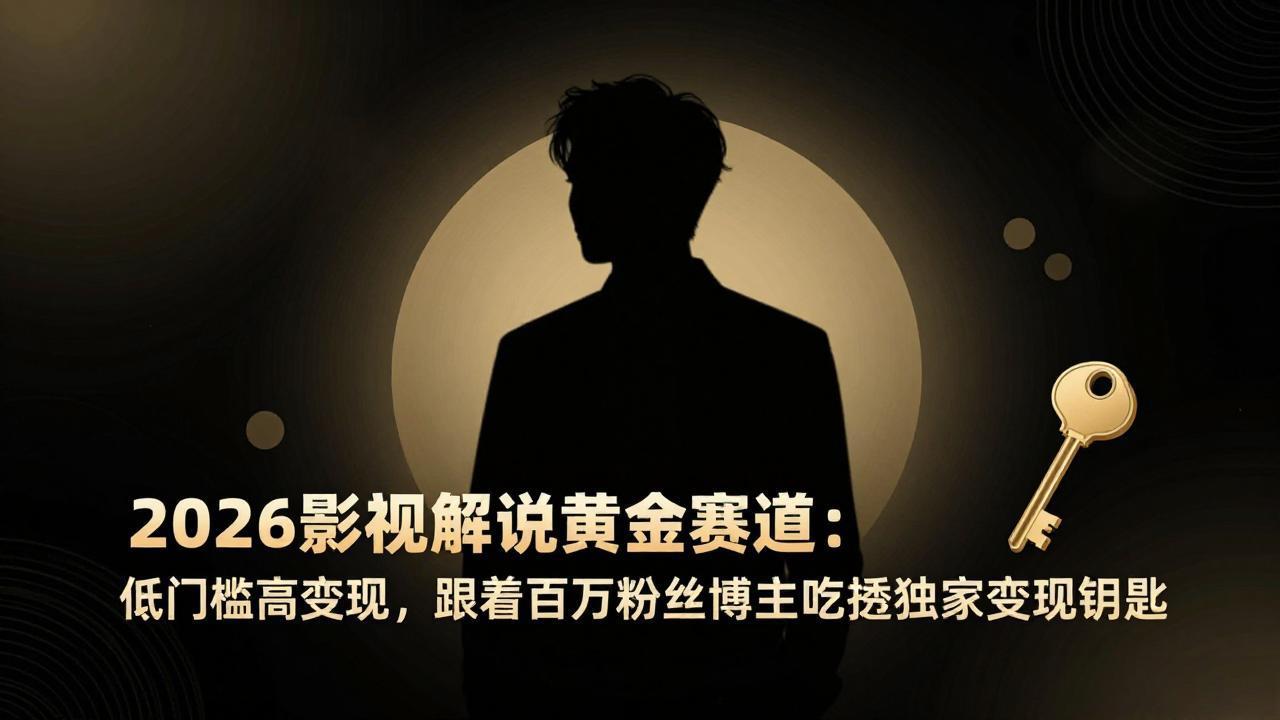 (17721期)2026影视解说黄金赛道:低门槛高变现,跟着百万粉丝博主吃透独家变现钥匙-网赚副业网