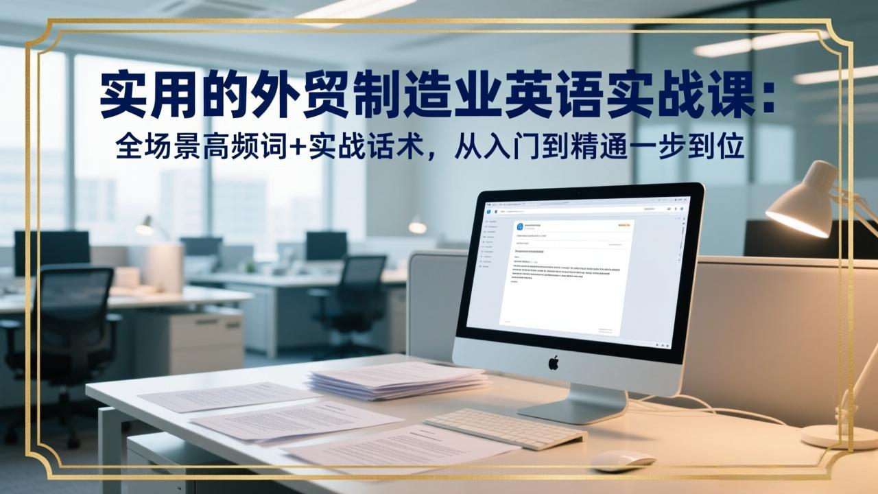(17532期)实用的外贸制造业英语实战课:全场景高频词+实战话术,从入门到精通一步到位-网赚副业网