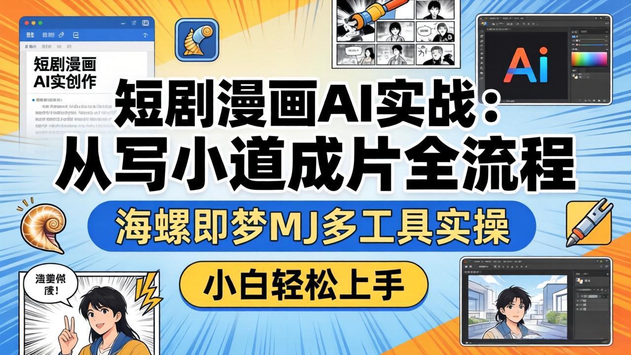 (17945期)短剧漫画AI实战:从写小说到成片全流程,海螺即梦MJ多工具实操,小白轻松上手-网赚副业网