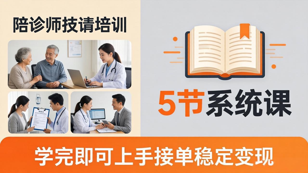 (18116期)想做陪诊师不知从何下手?5节系统课教你掌握核心技能,学完即可上手接单稳定变现-网赚副业网