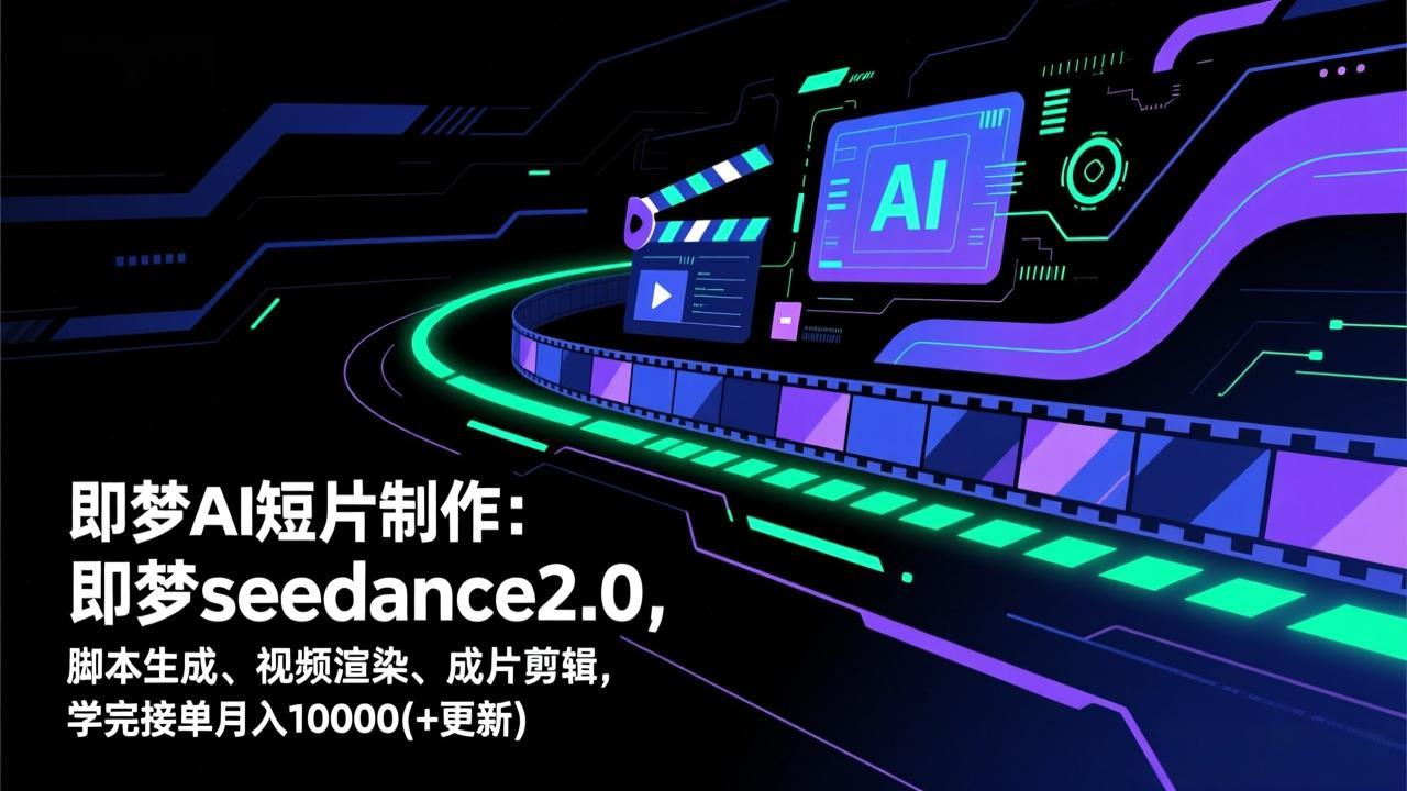 (17969期)即梦AI 短片制作(更新):即梦seedance2.0,脚本生成、视频渲染、成片剪辑,学完接单月入10000+-网赚副业网