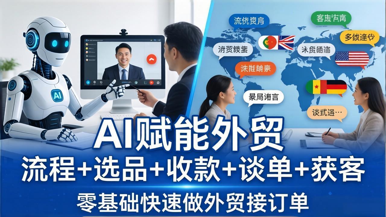 (17930期)外贸+AI实战课:流程+选品+收款+谈单+获客,零基础快速做外贸接订单-网赚副业网