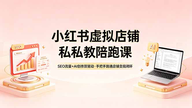 （18248期）小红书虚拟店铺私教陪跑课，SEO流量+AI创作双驱动，手把手跑通店铺变现闭环-网赚副业网
