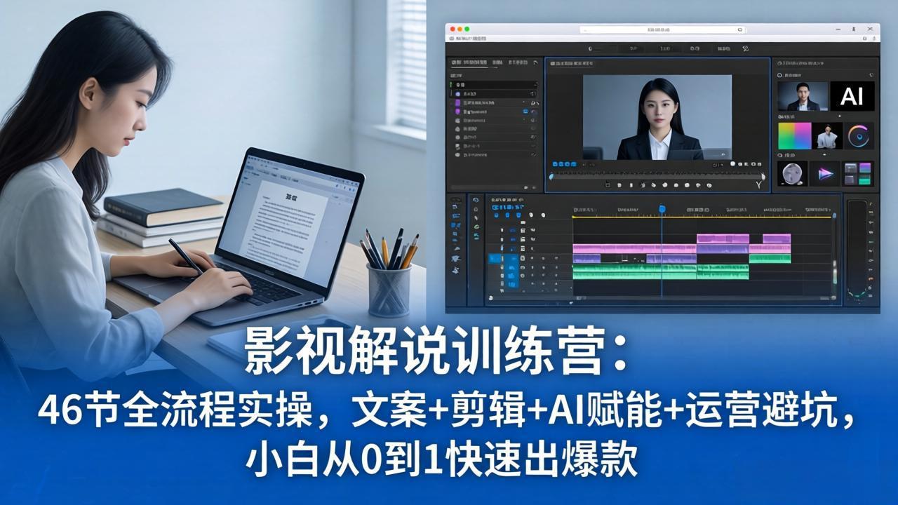 (18053期)影视解说特训营:46节全流程实操,文案+剪辑+AI赋能+运营避坑,小白从0到1快速出爆款-网赚副业网