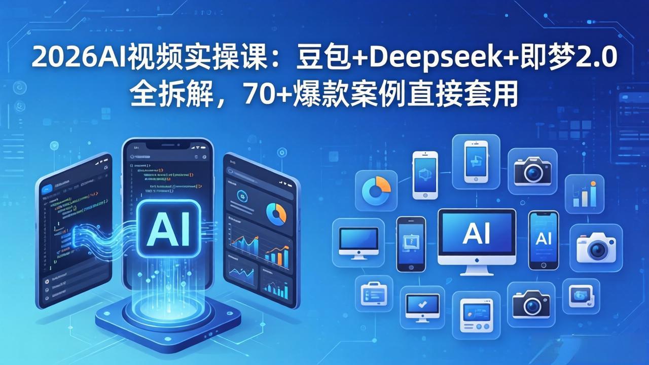（18263期）2026AI视频实操课：豆包+Deepseek+即梦2.0全拆解，70+爆款案例直接套用-网赚副业网
