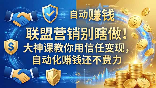(18242期)联盟营销别瞎做!大神课教你用信任变现,自动化赚钱还不费力【原创双语字幕】-网赚副业网