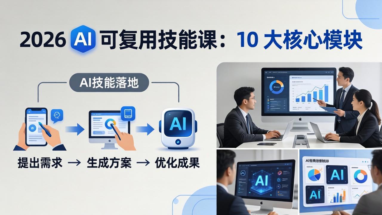 (17894期)2026AI可复用技能-4月新课:10大核心模块,手把手教你把AI用进工作、产出成果-网赚副业网