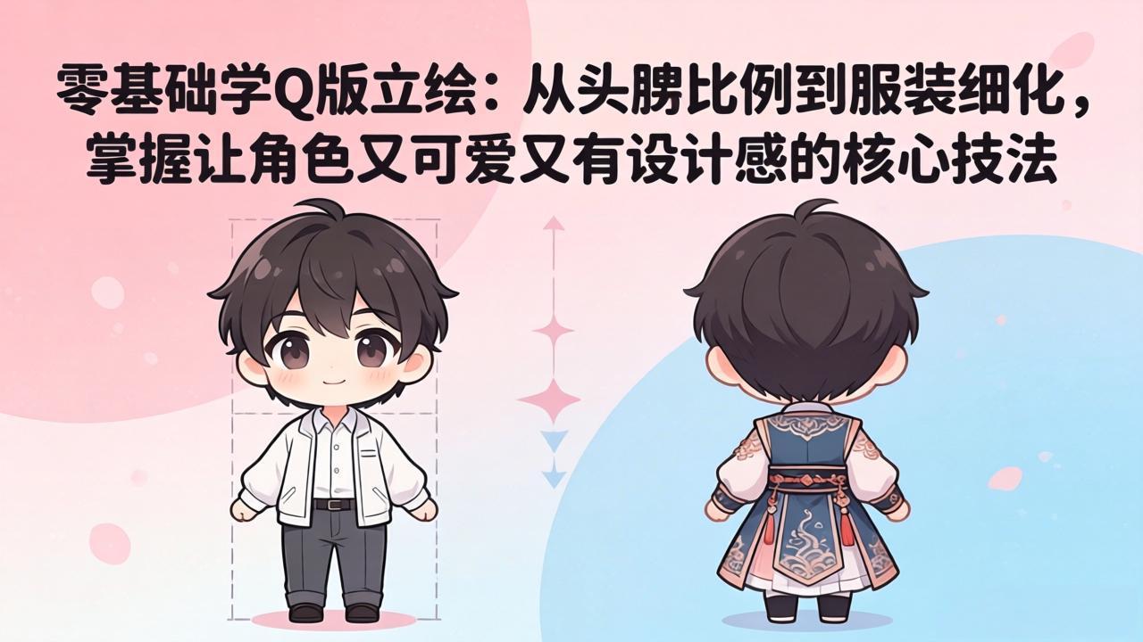 (18036期)零基础学Q版立绘:从头身比例到服装细化,掌握让角色又可爱又有设计感的核心技法-网赚副业网