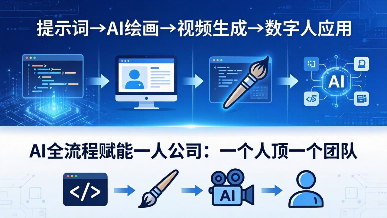 (18265期)AI全流程赋能一人公司:提示词、绘画、视频、数字人、编程,一个人顶一个团队-网赚副业网