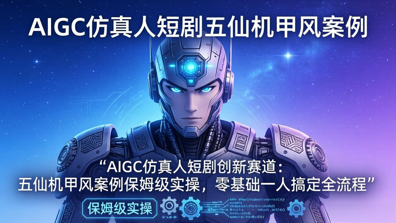 (17961期)AIGC仿真人短剧创新赛道:五仙机甲风案例保姆级实操,零基础一人搞定全流程-网赚副业网