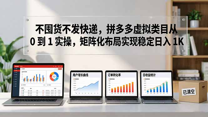 (17989期)不囤货不发快递,拼多多虚拟类目从 0 到 1 实操,矩阵化布局实现稳定日入 1K-网赚副业网