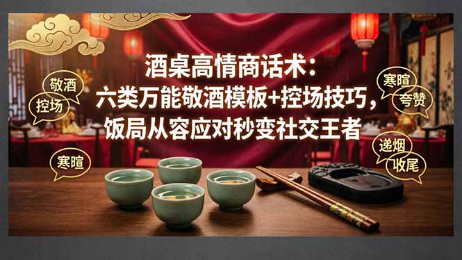 (18020期)付费文章:酒桌高情商话术:六类万能敬酒模板+控场技巧,饭局从容应对秒变社交王者-网赚副业网