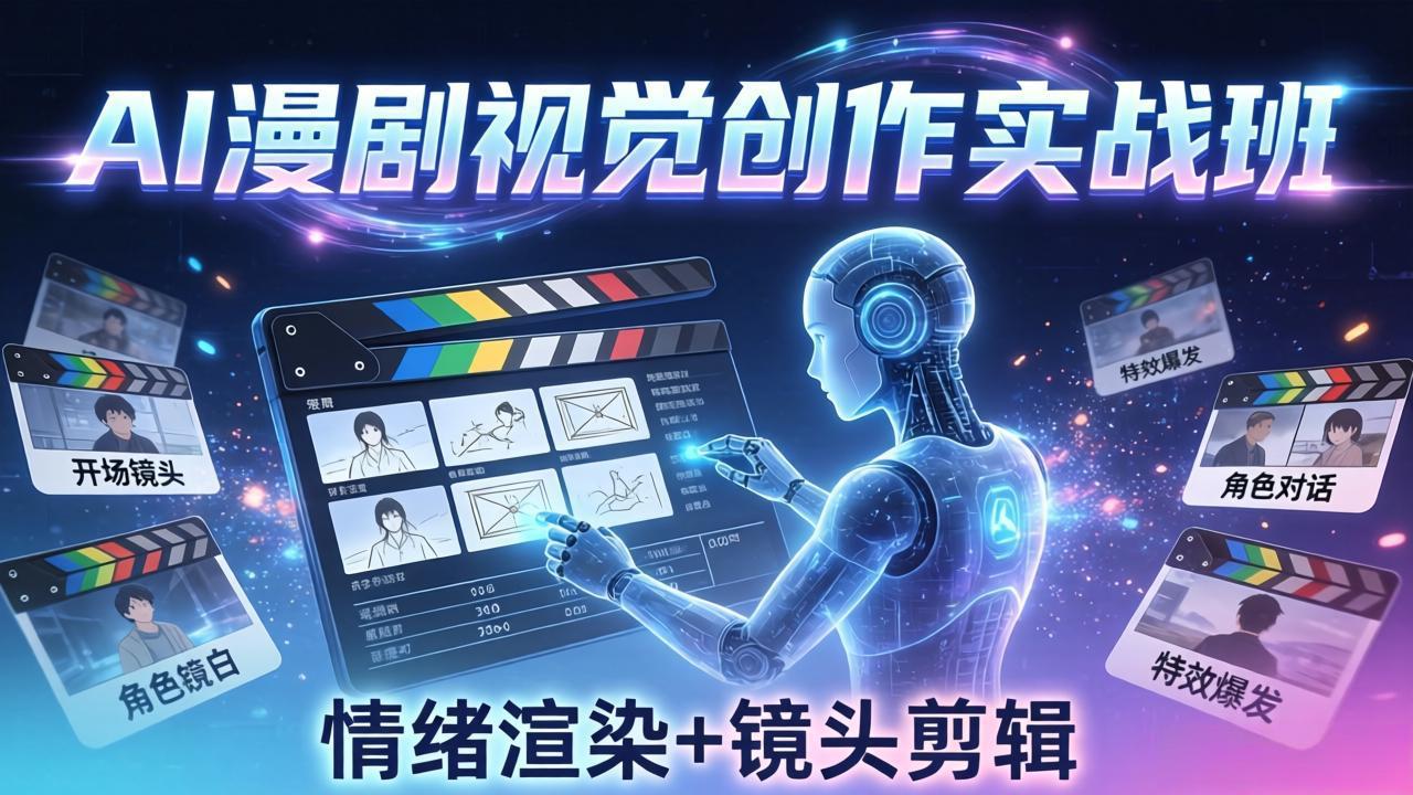 (17874期)AI漫剧视觉导演思维实战班,从脚本到成片全掌握,分镜设计情绪渲染一站学会-网赚副业网