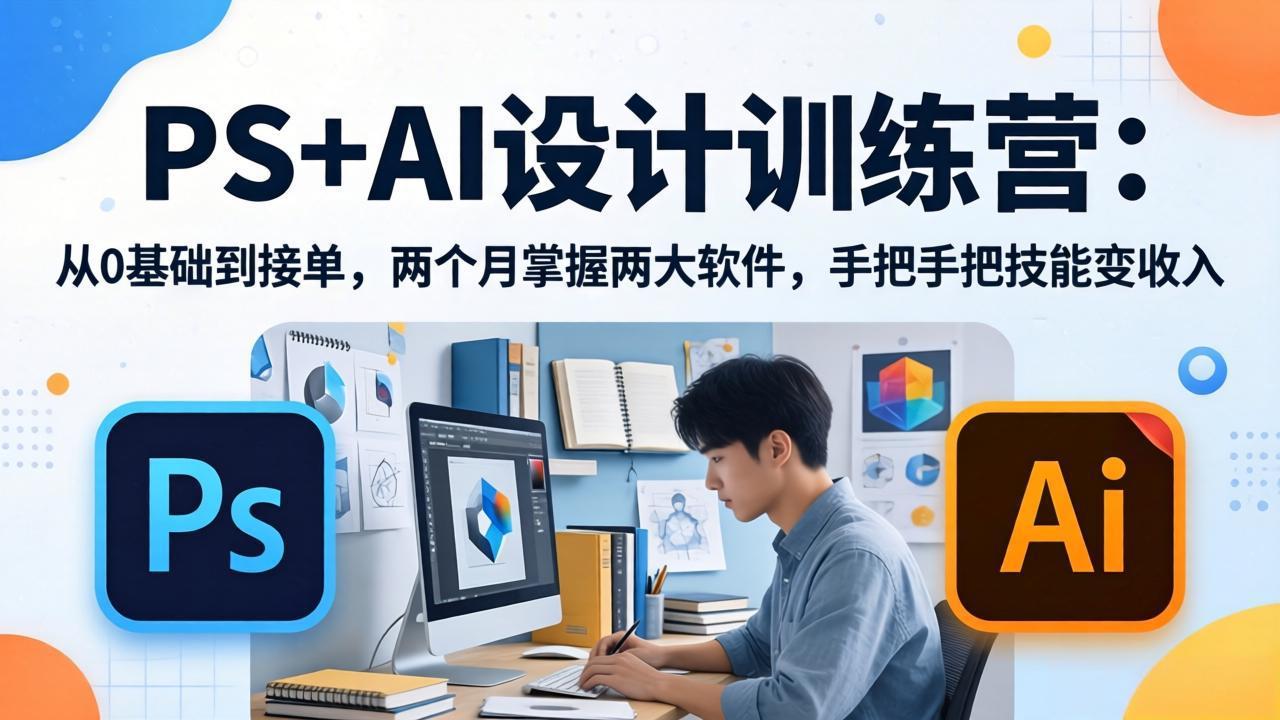 (17885期)PS+AI设计训练营:从0基础到接单,两个月掌握两大软件,手把手把技能变收入-网赚副业网