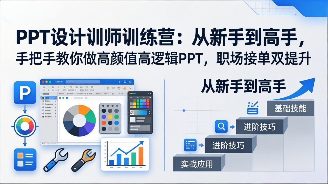 (17886期)PPT设计训师训练营:从新手到高手,手把手教你做高颜值高逻辑PPT,职场接单双提升-网赚副业网
