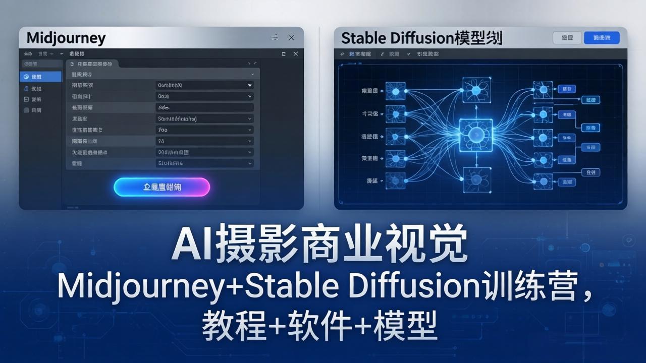 (18271期)AI摄影商业视觉Midjourney+Stable Diffusion训练营,教程+软件+模型-网赚副业网