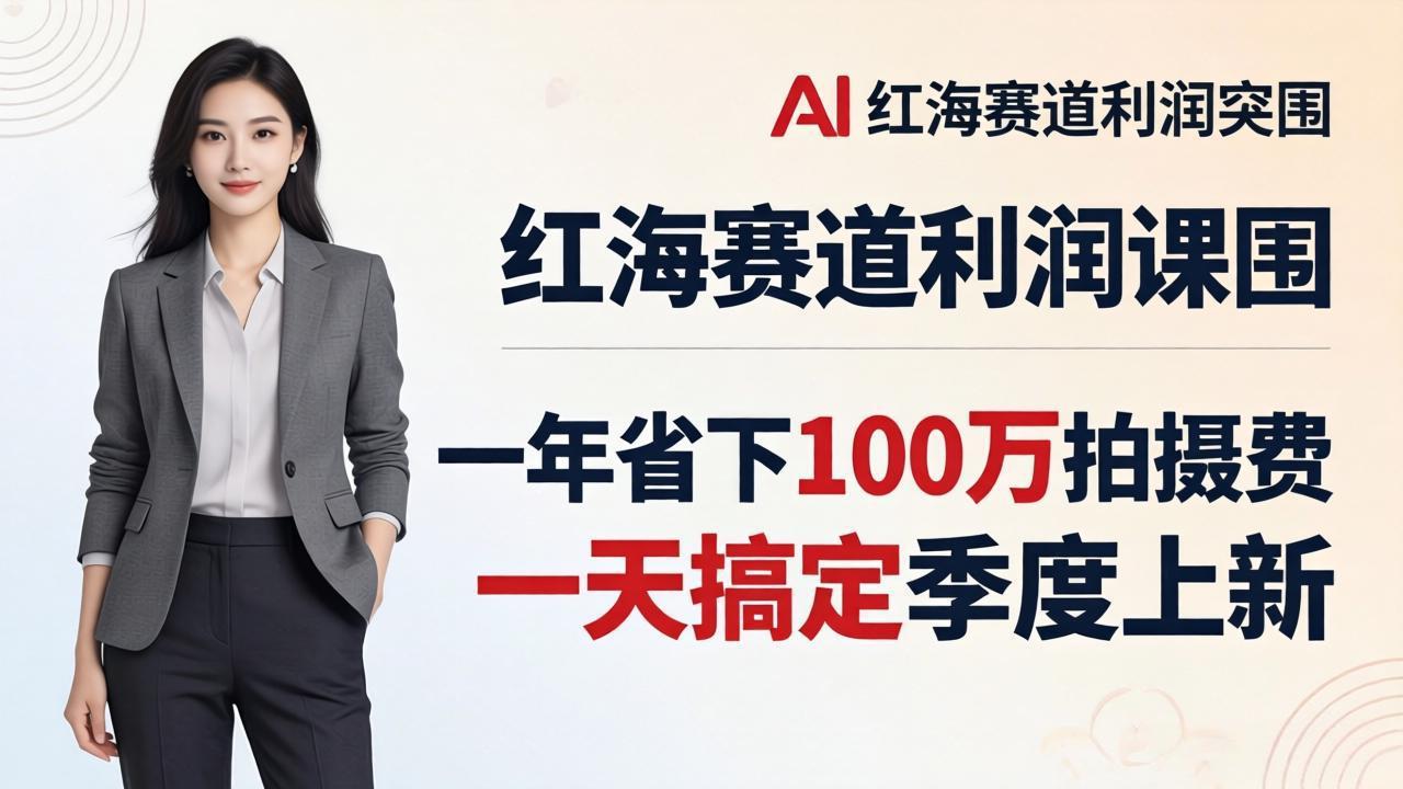 (17884期)服装老板AI模特图课:一年省下100万拍摄费,一天搞定季度上新,红海赛道利润突围-网赚副业网