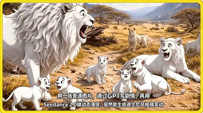 (18137期)用一张普通图片,通过GPT写剧情,再用Seedance 2.0做动态演绎,居然能生成迪士尼风格搞笑动画-网赚副业网
