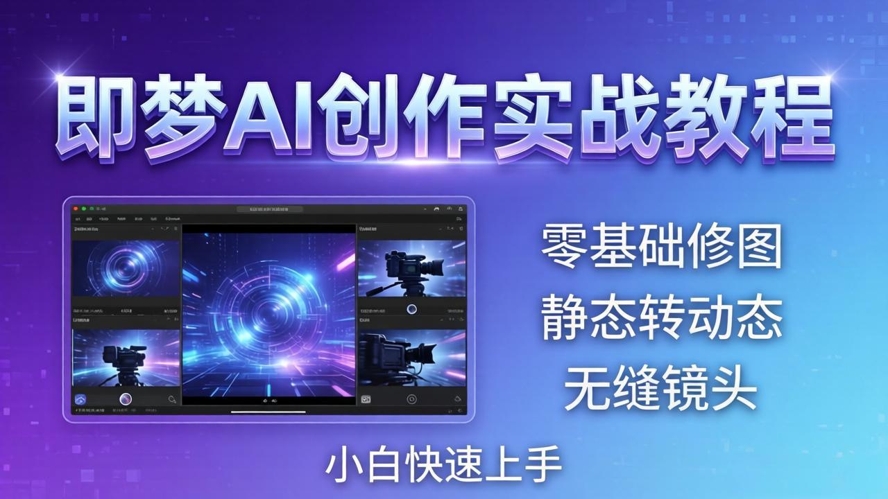 (18196期)即梦AI创作实战教程,从零基础修图到AI导演,实战教学静态转动态+无缝镜头,小白快速上手-网赚副业网