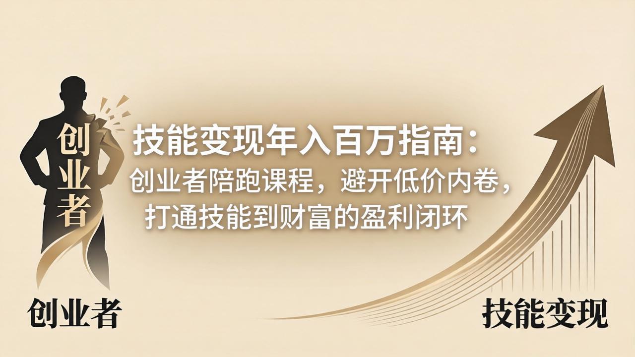 (18139期)技能变现年入百万指南:创业者陪跑课程,避开低价内卷,打通技能到财富的盈利闭环-网赚副业网