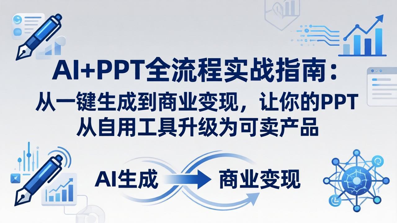 （18142期）AI+PPT全流程实战指南-更新4月21：从一键生成到商业变现，让你的PPT从自用工具升级为可卖产品-网赚副业网
