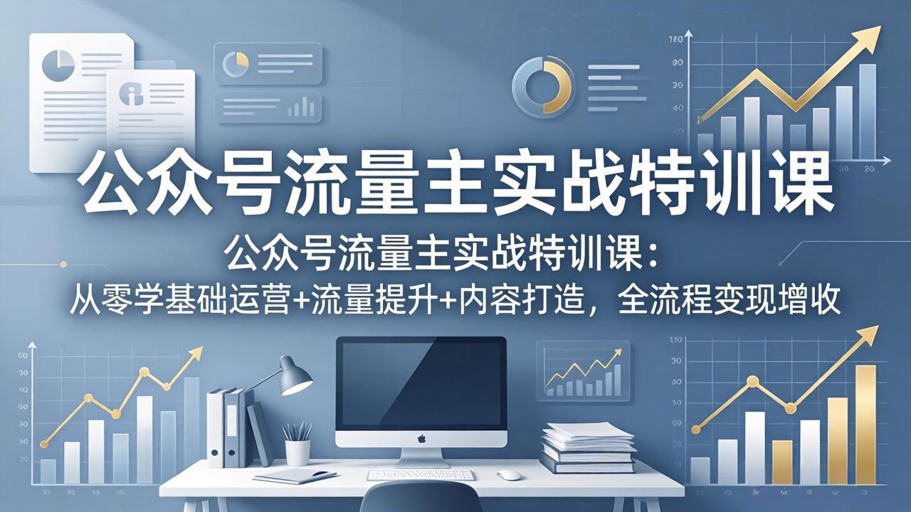 (18072期)公众号流量主实战特训课:从零学基础运营+流量提升+内容打造,全流程变现增收-网赚副业网