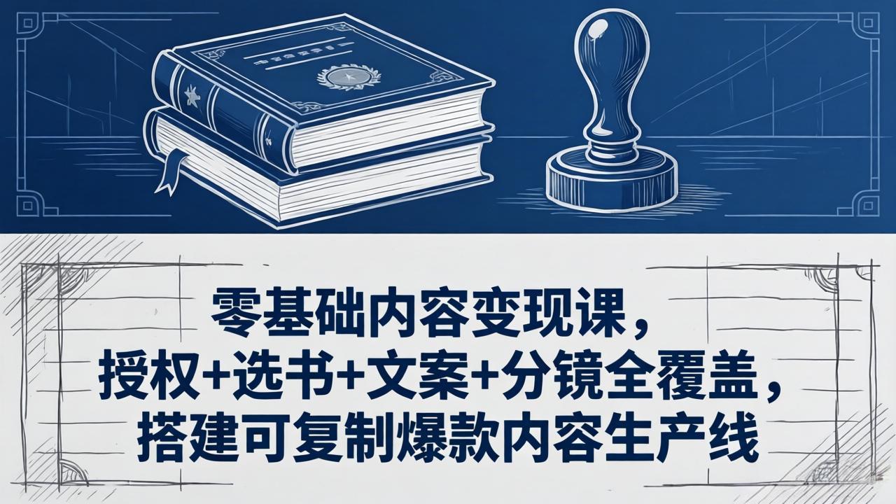 (18243期)零基础内容变现课,授权+选书+文案+分镜全覆盖,搭建可复制爆款内容生产线-网赚副业网